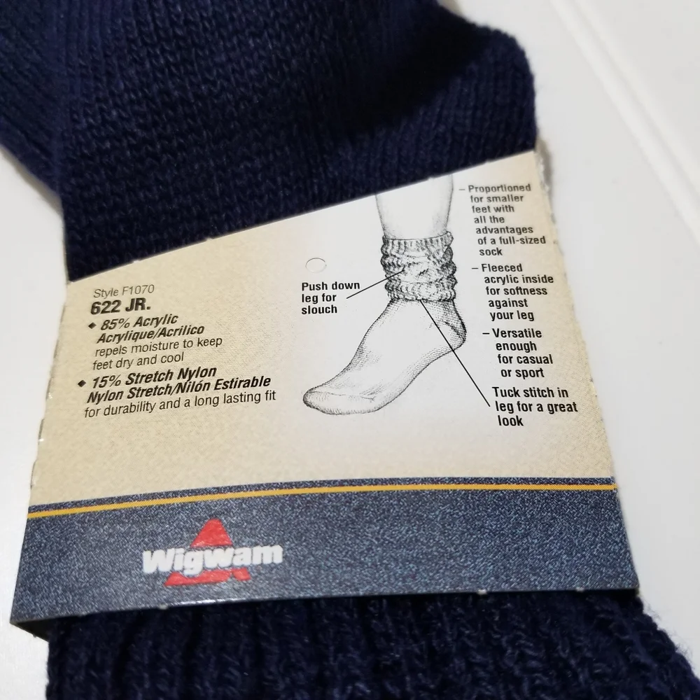 Vintage Navy Slouch Wigwam Dead stock Socks 4-6Ne‎